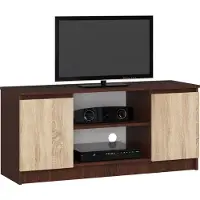 Akord Meuble Tv 2 Portes 1 Étagère Wengé/Chêne Sonoma 120X40X55
