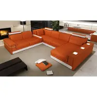 AEA Canapé D'Angle Design En Forme De U En Cuir Moderne