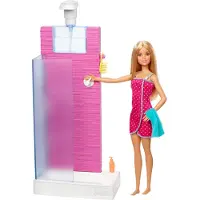 Mattel Barbie Deluxe Set Meubles Douche et Poupée