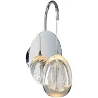 ITALUX Applique murale LED HUELTO chromée 4,8 W, blanc chaud, 290 lm, acrylique, dim. : 26,5 x 11 x 11 cm, IP20,