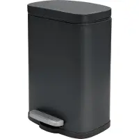 Spirella poubelle à cosmétique 12 litres en inox avec abaissement automatique et seau intérieur "Akira" Poubelle de salle de bains Softclose Poubelle noire mate