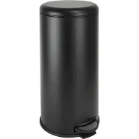 SVITA T30 Poubelle à pédale Poubelle 30 litres incl. seau intérieur rond Küchen-Hilfe Acier noir