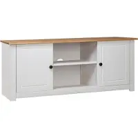 Sonstiges Meuble TV Blanc 120x40x50 cm Bois de pin massif Gamme Panama