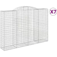 vidaXL Gabions avec arc surélevé 7 pcs. 300x50x200/220cm Fer galvanisé