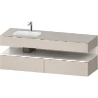 Duravit Collection One lavabo à encastrer avec meuble sous-vasque en console, 1600x550x600mm, niche blanc ultra-brillant, vasque à gauche, QA4795022910000