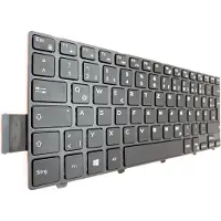 T-ProTek Clavier - couleur : noir - avec cadre - avec éclairage Clavier allemand compatible avec DELL Inspiron 14-3449