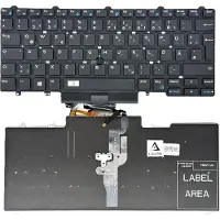 T-ProTek FRANÇAIS - Clavier sans cadre avec éclairage compatible avec DELL Latitude E7470