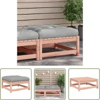 The Living Store Tabouret de jardin avec coussin Bois massif Douglas