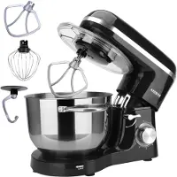 Arebos Robot de cuisine 1500 W noir | Bol 6 L en inox avec accessoires