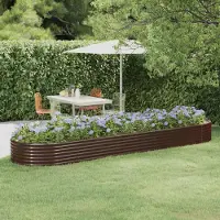 Prolenta Maison Exclusive - Potager surélevé en acier galvanisé 396 x 100 x 36 cm, marron