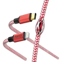 Hama Câble de charge "Reflective", USB-C - Lightning, 1,5 m, nylon, rouge