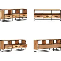 vidaXL Armoire TV 110x30x45 cm Bois massif Acacia - Armoire TV - Meubles TV - Sideboard