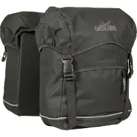 Polydaun Sacoche vélo Greenlands Travel - Double sacoche vélo - Légère - Passepoil réfléchissant - Housse de pluie incluse - 40 litres - Noir