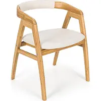 Costway Chaise de cuisine en bambou avec coussin, chaise de salle à manger avec dossier incurvé, chaise en bois pour salon, chambre, salle à manger, balcon