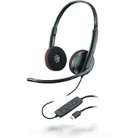 HP Poly POLY Blackwire C3220 Casque Avec fil Arceau Appels/Musique USB Type-C Noir, Rouge
