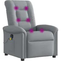 Syfax Fauteuil de massage inclinable Gris clair Tissu