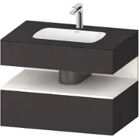 Duravit Collection One lavabo à encastrer avec meuble sous-vasque en console, 800x550x600mm, niche blanc supermat, QA4785084800000