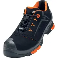 Uvex 2 Chaussures basses de sécurité S1P noir-orange Chaussures de travail pour femmes et hommes, respirantes, sans métal avec semelle ESD Taille:EU 47