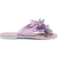 Lazamani : Sandales plates violettes, chaussures de loisirs