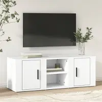 Prolenta Maison Exclusive - Meuble TV blanc 100x31,5x35 cm Matériau dérivé du bois