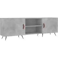 Syfax Meuble TV gris béton 150x30x50 cm bois d'ingénierie