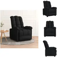vidaXL Fauteuil Relax Noir Tissu - Fauteuil