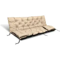 AIO Factory Coussin de jardin 100 x 60 x 50 cm + 2 coussins pour balancelle, imperméables, beige