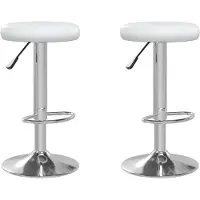 Syfax Tabourets de bar lot de 2 Blanc Similicuir
