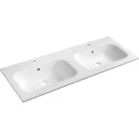 Sapho SIDRA lavabo double en fonte de marbre, 121x46cm, blanc