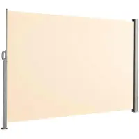 Floordirekt Store latéral en aluminium, protection visuelle et solaire pour balcon, terrasse et jardin, résistant aux UV et aux intempéries, beige, 180 x 300 cm