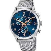Lotus en acier inoxydable pour hommes montre bracelet argenté de luxe minimaliste D2UL18637/3