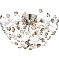 Globo Lighting Plafonnier LED, 4 flammes, cristal, fumé clair, D 45 cm