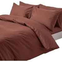 Homescapes Literie marron densité 200 fils, 230 x 220 cm