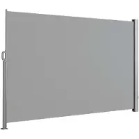 Floordirekt Store latéral en aluminium, protection visuelle et solaire pour balcon, terrasse et jardin, résistant aux UV et aux intempéries, gris clair, 180 x 350 cm