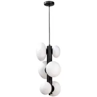 Zuma Line Suspension OMI noir et blanc 6xG9x5W en verre, dimensions : 100x25x21 cm, IP20,