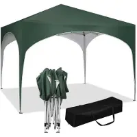 Woltu BukkitBow - Tente de réception à bord arrondi - tente pliable - imperméable et résistant aux intempéries - pavillon de jardin - 300 x 300 cm - Vert