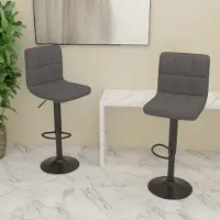 Prolenta Maison Exclusive - Tabourets de bar 2 pièces. Tissu gris foncé