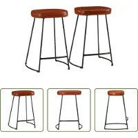 The Living Store Tabouret de bar 2 pcs. Marron foncé 41x29x62 cm