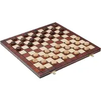 Sunrise Chess & Games SQUARE - Checkers 100 - Champ - 40 x 40 cm - Jeu de dames en bois