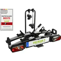Eufab 11521, porte-vélos PREMIUM 2, adaptée aux vélos électriques, entièrement pré-assemblée, antivol