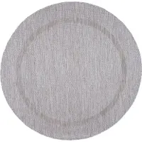 Carpetsale24 Tapis Intérieur Extérieur Tissage Plat Aspect Sisal avec Bordure Imperméable pour Cuisine Terrasse Salon, Taille: 160 cm rond