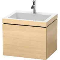 Duravit L-Cube c-bonded Ensemble suspendu, 1 tiroir, sans trop-plein, 1 trou pour robinet, 600x500x480mm, LC6916O7171