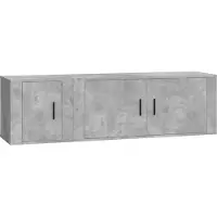 Syfax Ensemble de meubles TV 2 pcs gris béton bois d'ingénierie