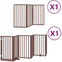 Syfax Barrière pour chien porte pliable 9 panneaux bois de peuplier