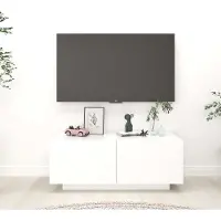 Prolenta Maison Exclusive - Meuble TV blanc 100x35x40 cm Matériau dérivé du bois