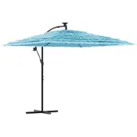 Syfax Parasol de jardin avec mât en acier bleu 269x269x235 cm