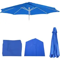 Mendler Housse De Rechange Pour Parasol N19, Housse De Parasol De Rechange, Ø 3m Tissu/Textile 5kg Bleu