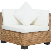 Syfax Canapé d'angle avec coussins Rotin naturel