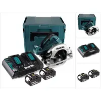 Makita DHS 782 PT2J Scie circulaire portative sans fil 36V (2x18V) 190 mm Brushless en Makpac + 2x 5,0 Ah batterie + double chargeur