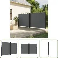 The Living Store Store latéral extensible Anthracite 160x1200 cm